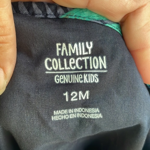 Genuine Kids from OshKosh Toddler Girls One Shoulder Palm Leaf Print Sz 12 Mts. - Picture 8 of 9